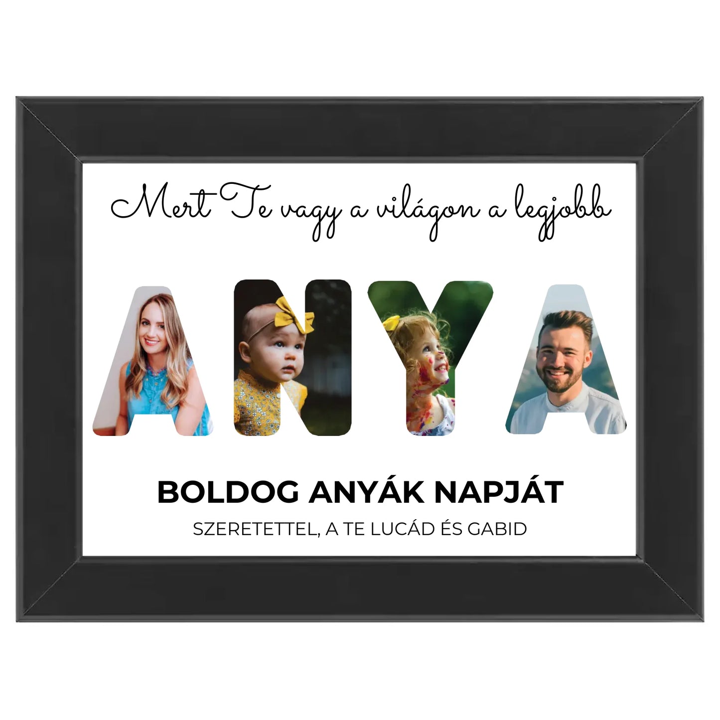 Anya feliratos egyedi fotókollázs