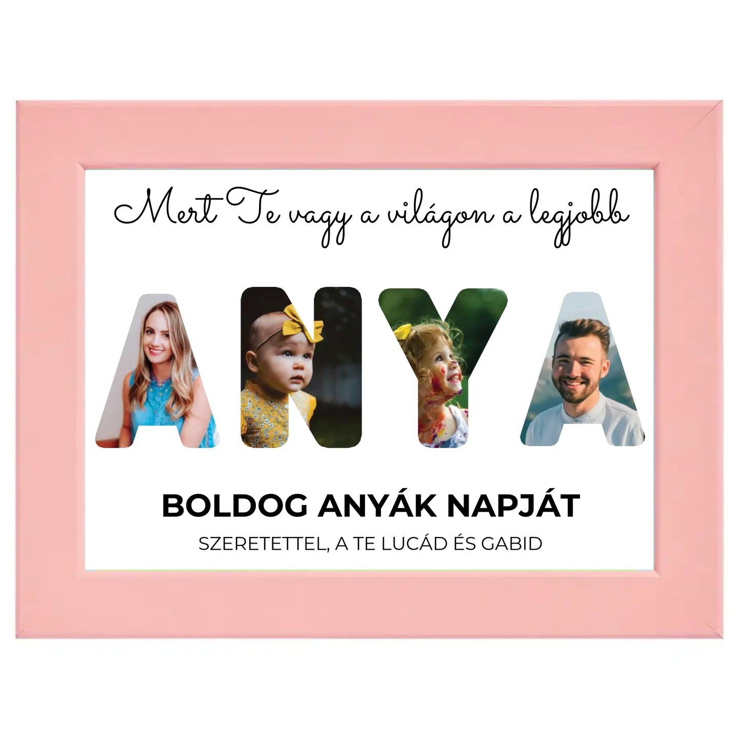 Anya feliratos egyedi fotókollázs