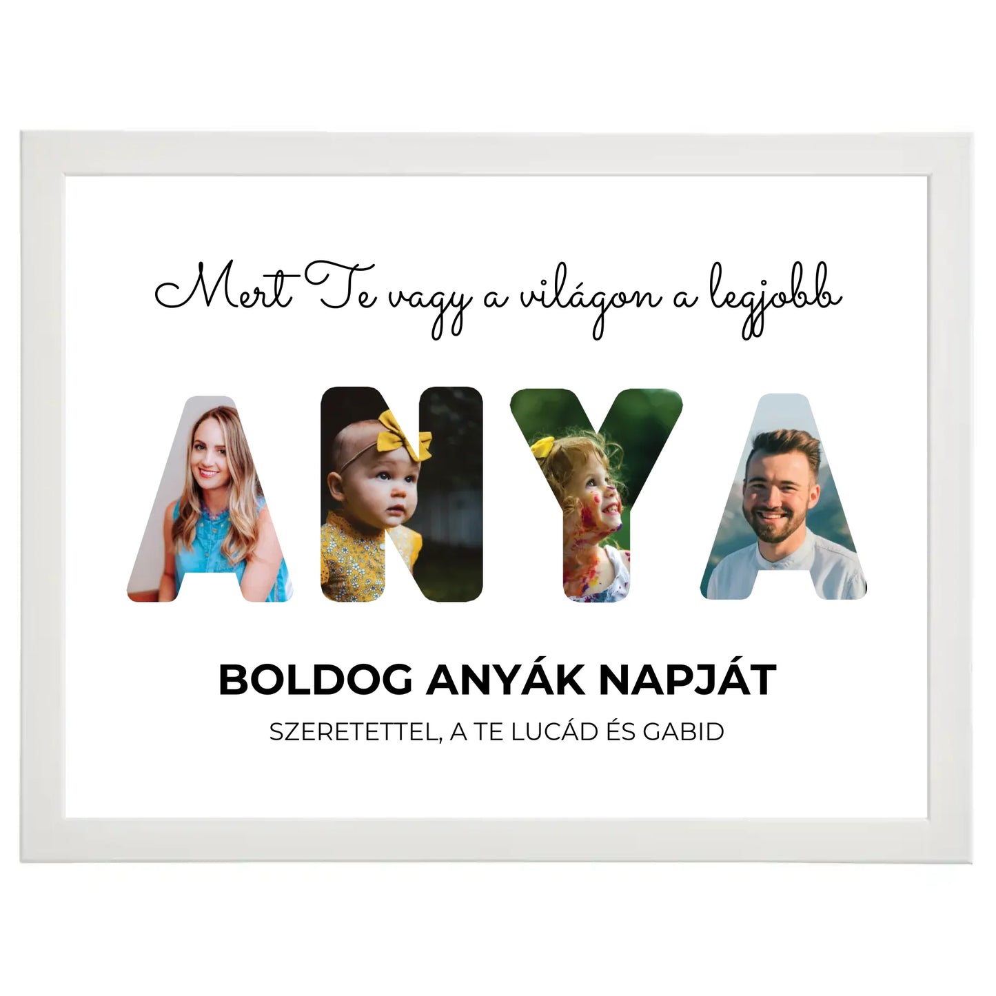 Anya feliratos egyedi fotókollázs