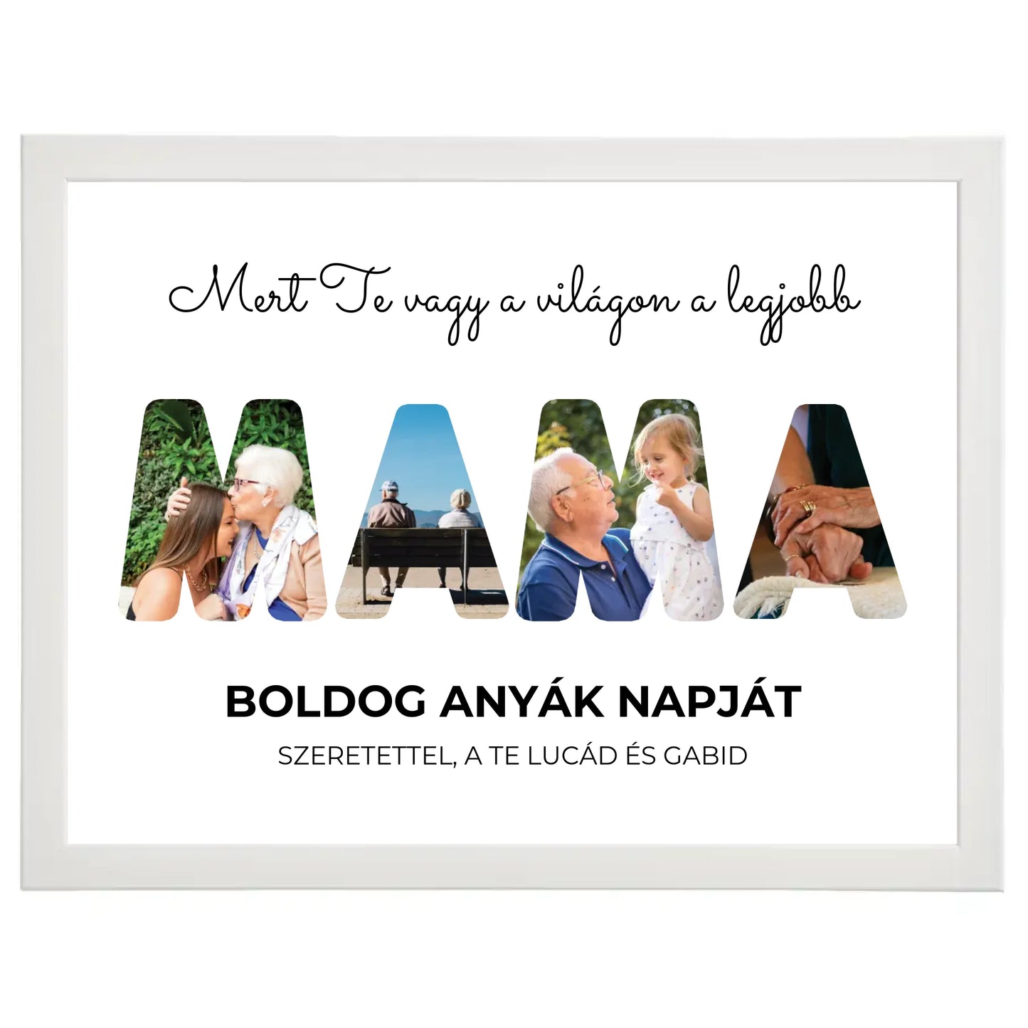 Mama feliratos egyedi fotókollázs