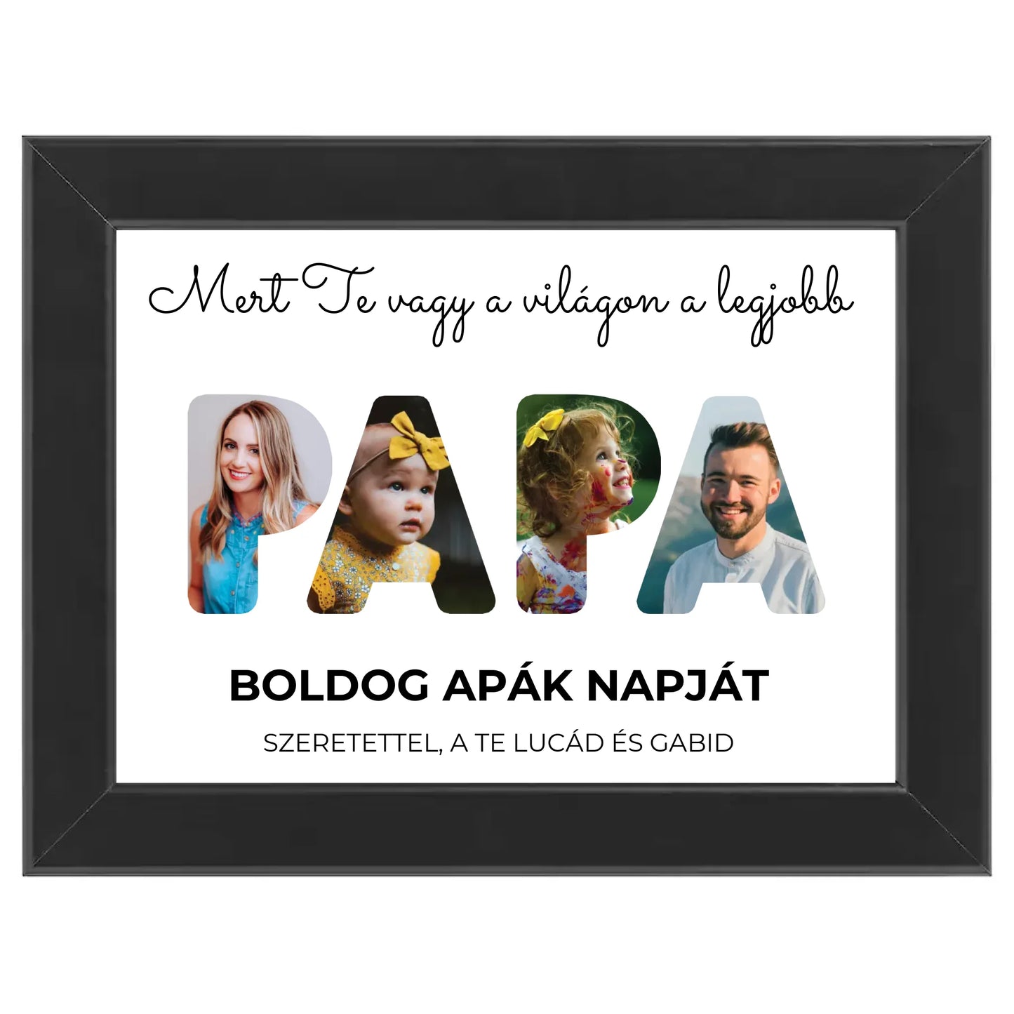 Papa feliratos egyedi fotókollázs