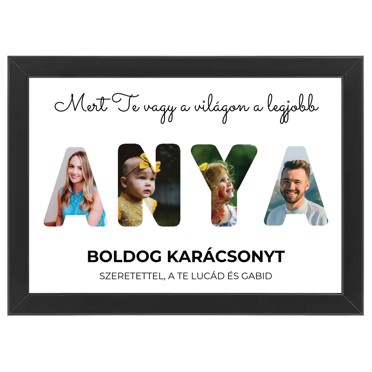 Anya feliratos egyedi fotókollázs