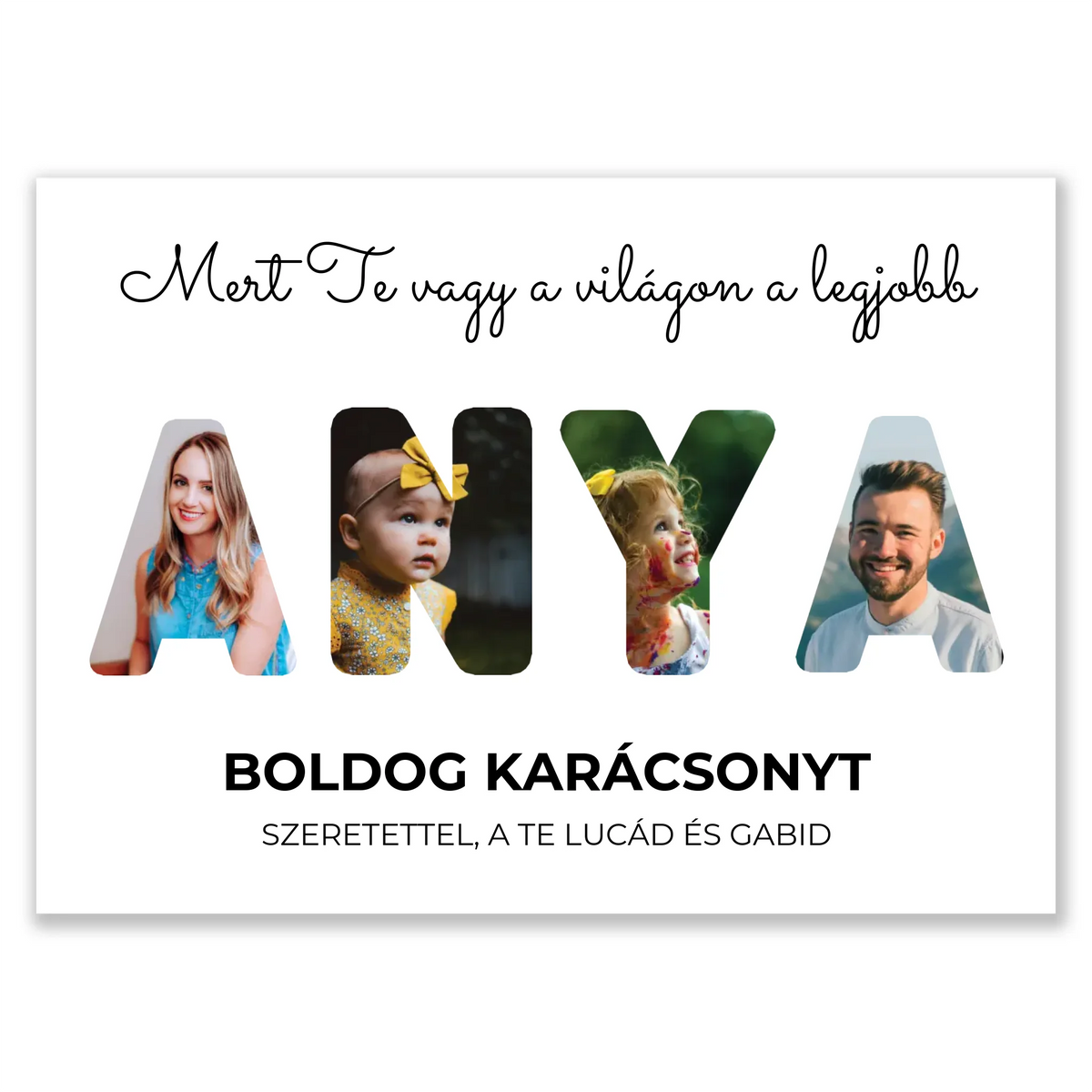 Anya feliratos egyedi fotókollázs