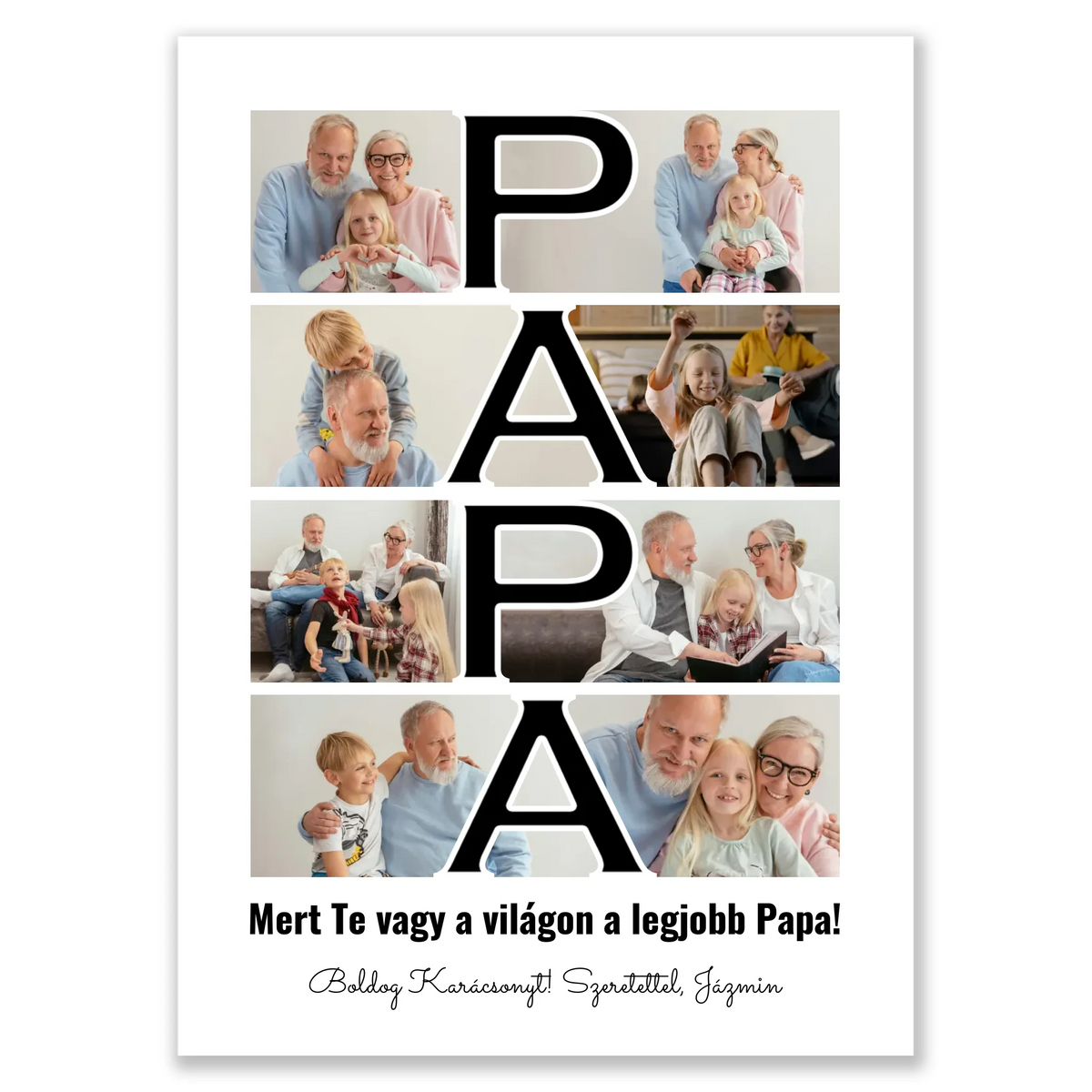Papa feliratos egyedi fotókollázs #2