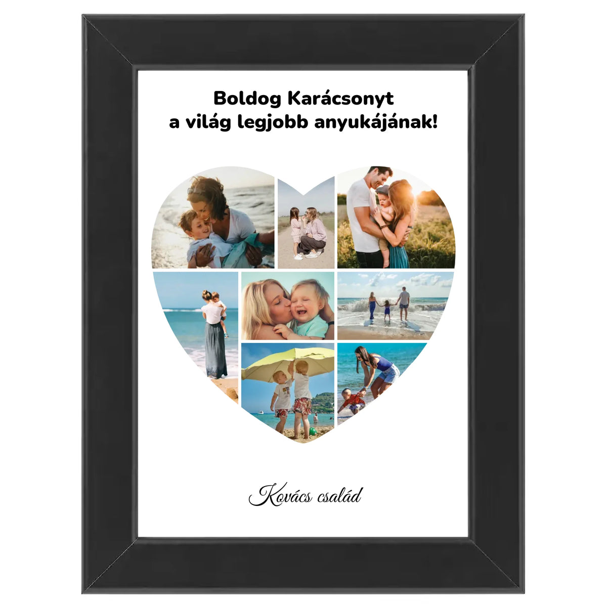 Szív alakú egyedi fotókollázs