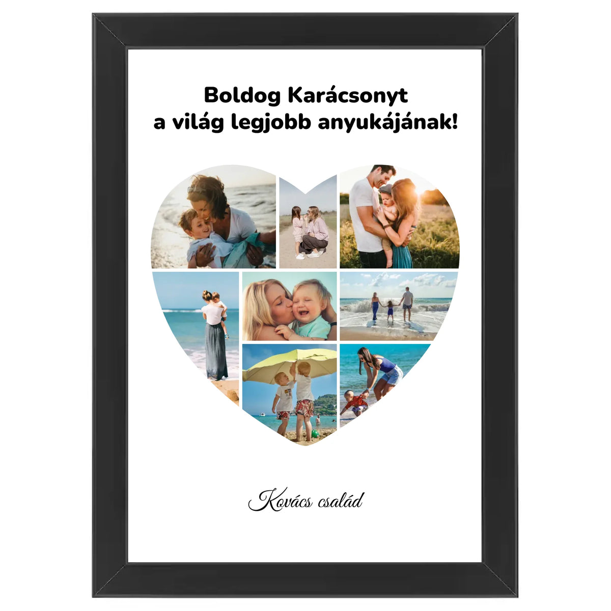 Szív alakú egyedi fotókollázs