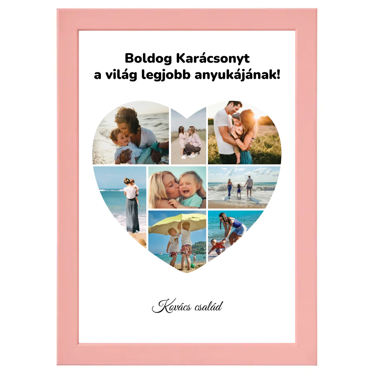 Szív alakú egyedi fotókollázs
