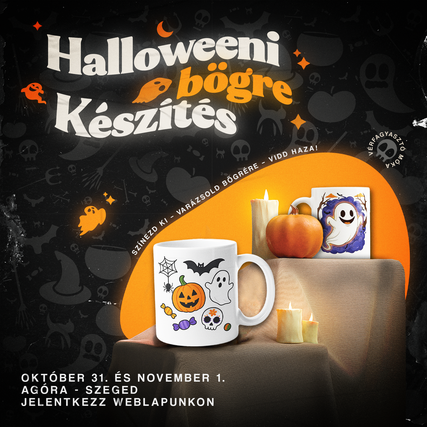 Halloweeni bögre készítés Szegeden